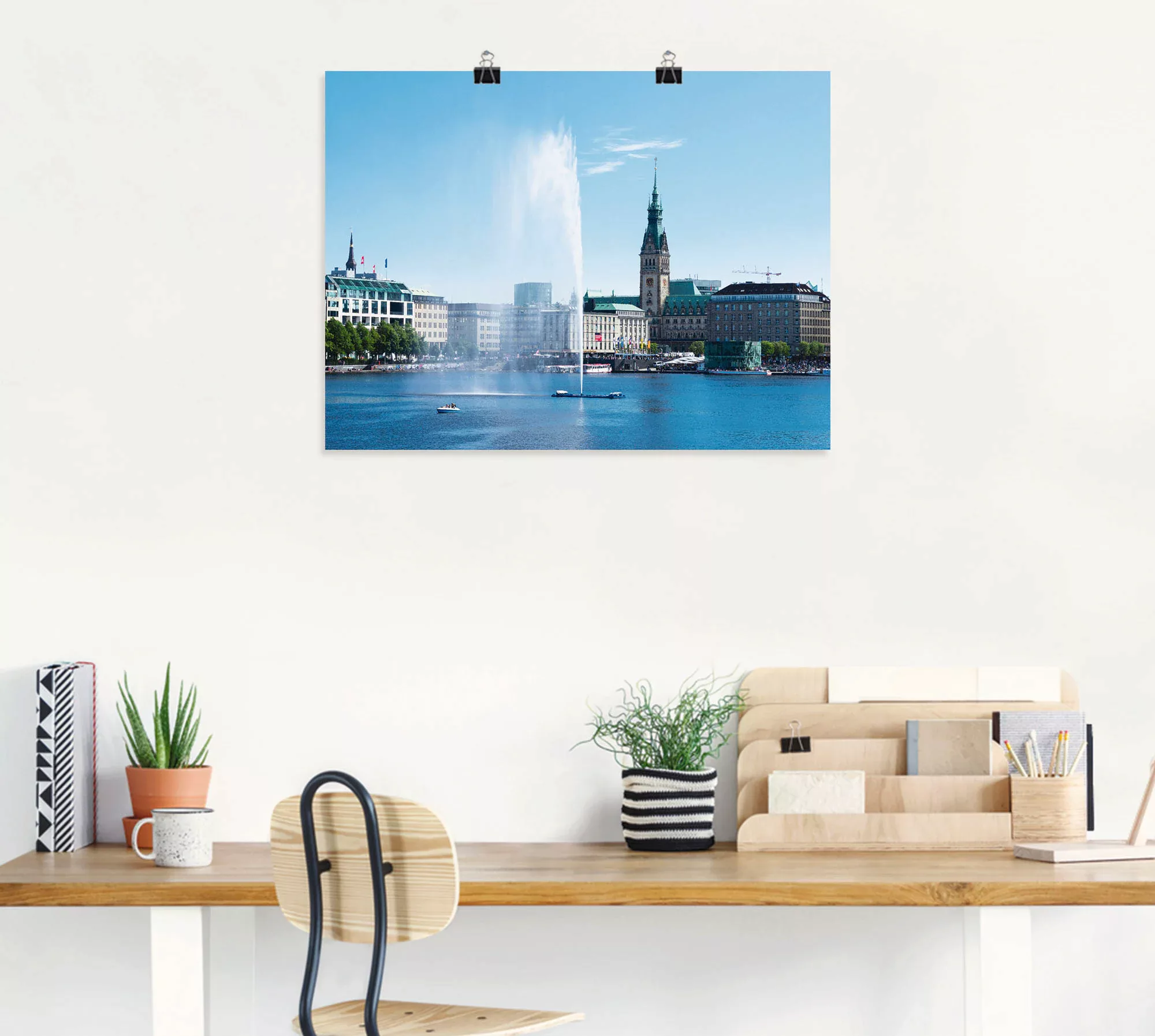 Artland Poster "Hamburg Alsterfontäne mit Rathaus", Deutschland, (1 St.), a günstig online kaufen
