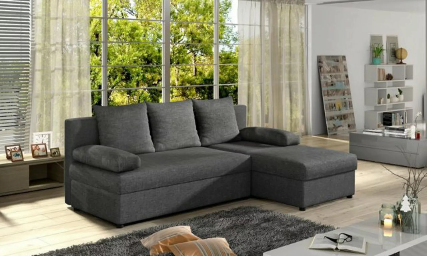 Baidani Sofa Designer Sofa Gino mit Stauraum und Schlaffunktion günstig online kaufen