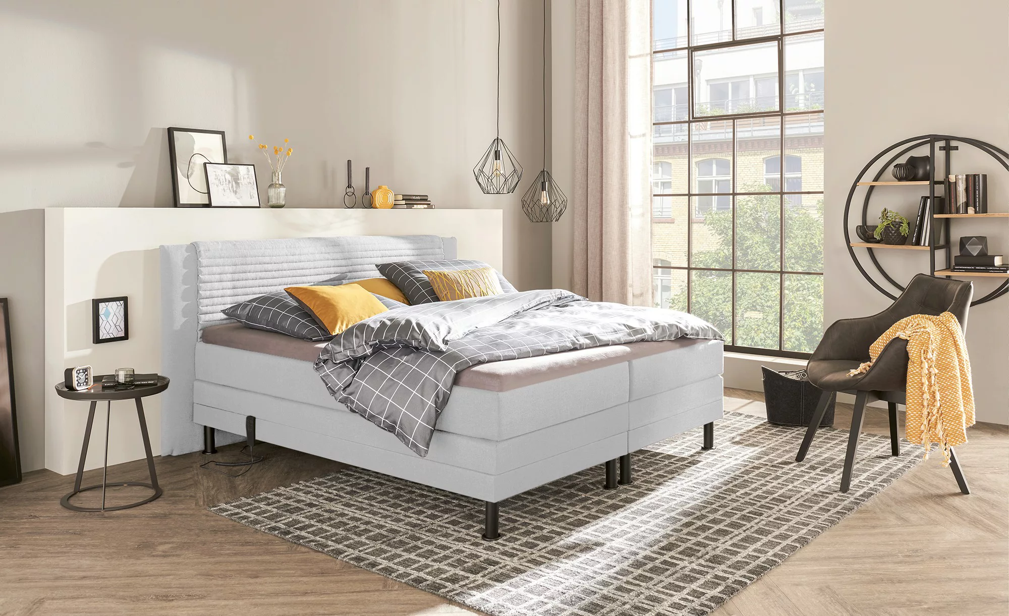 SKAGEN BEDS Motor-Boxspringbett  Synda ¦ grau ¦ Maße (cm): B: 180 H: 107 Be günstig online kaufen