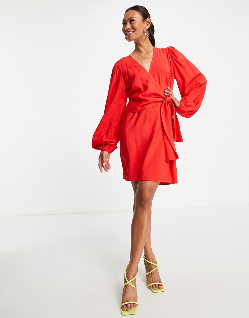 Envii – Mini-Wickelkleid in Rot günstig online kaufen