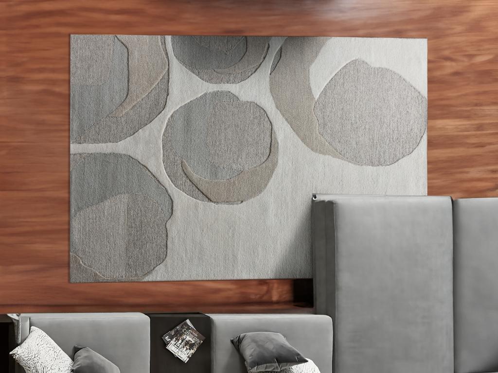 Teppich mit abstraktem Muster - Relief-Optik - Wolle & Viskose - 200 x 290 günstig online kaufen