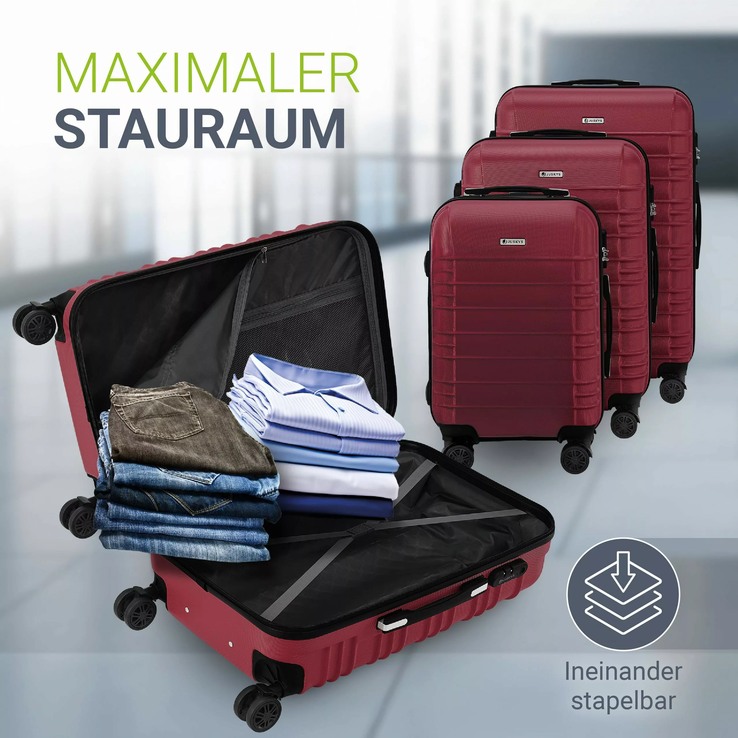 Juskys Trolleyset Rom, 4 Rollen, (3 günstig online kaufen