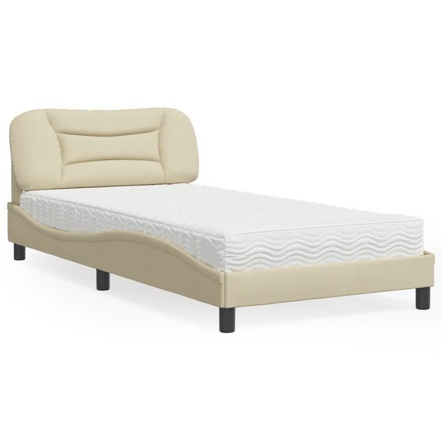 vidaXL Bett Bett mit Matratze Creme 100x200 cm Stoff günstig online kaufen