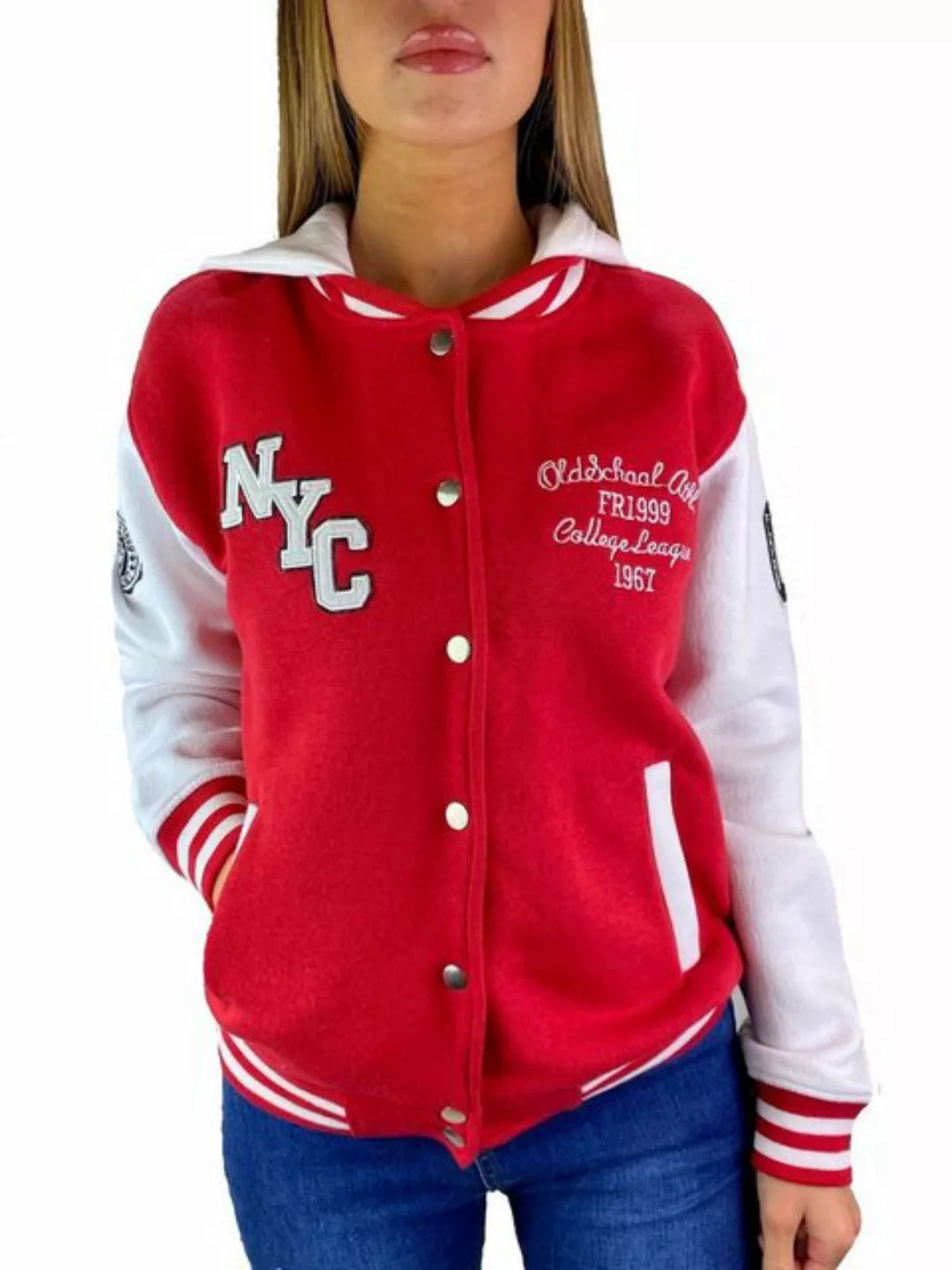 Collegejacke Worldclassca Damen Collegejacke Varsity Kapuzenjacke mit Patch günstig online kaufen