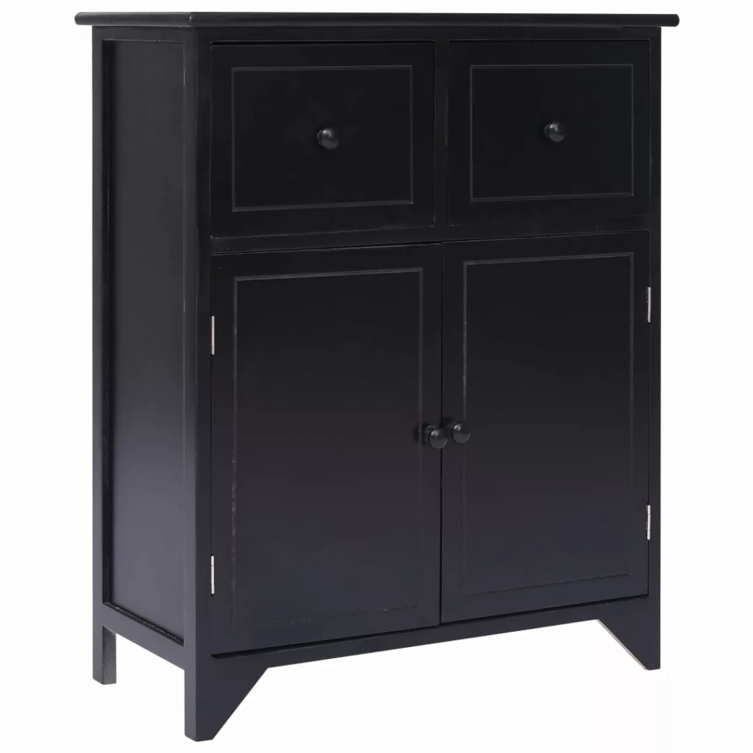 Beistellschrank Schwarz 60 × 30 × 75 Cm Paulownia Holz günstig online kaufen