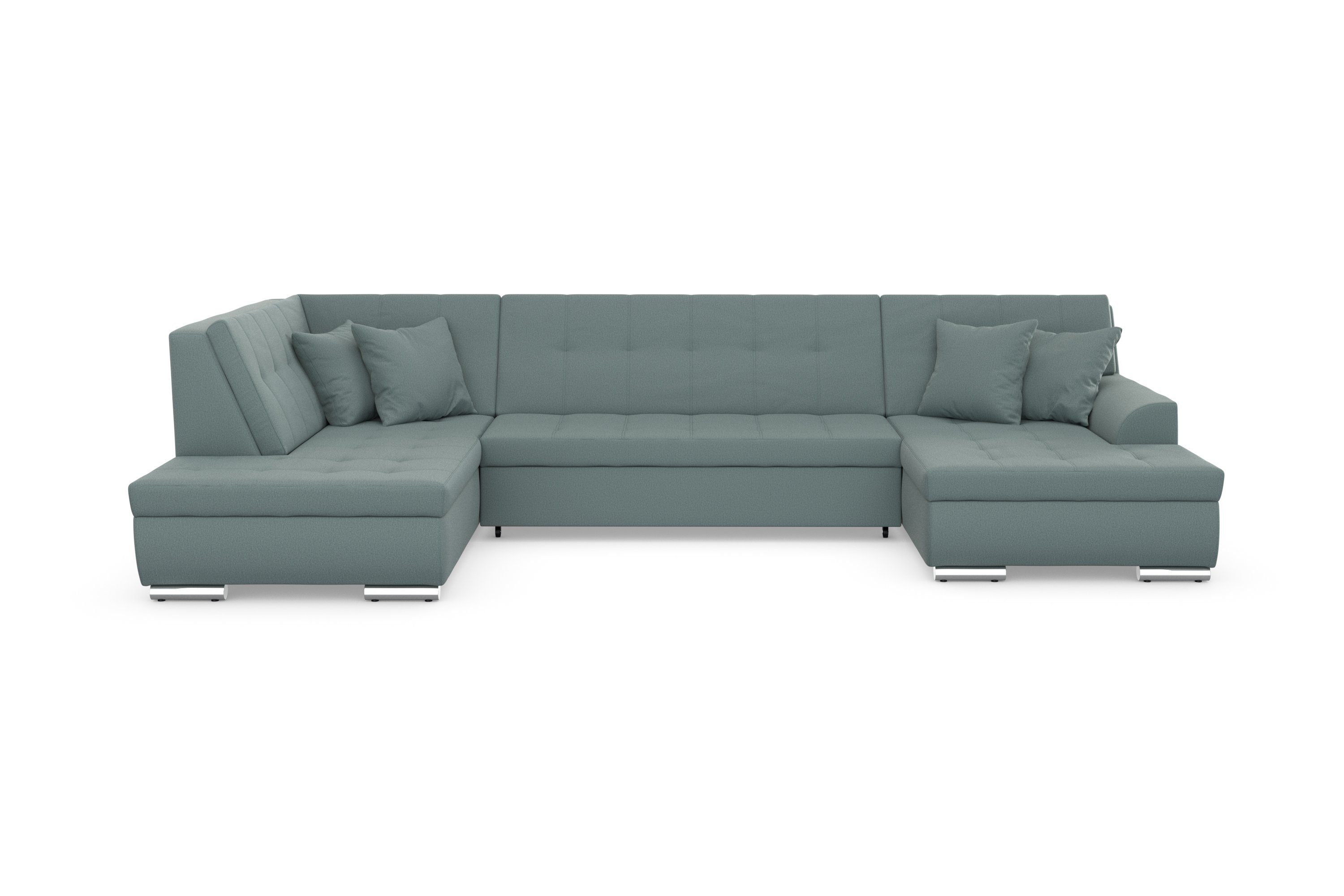DOMO collection Wohnlandschaft "Treviso incl. Zierkissen, moderne Steppung, günstig online kaufen