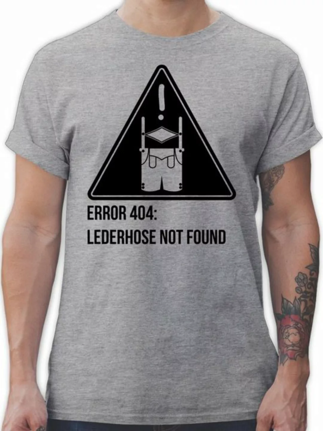 Shirtracer T-Shirt Error 404: Lederhose not found Mode für Oktoberfest Herr günstig online kaufen