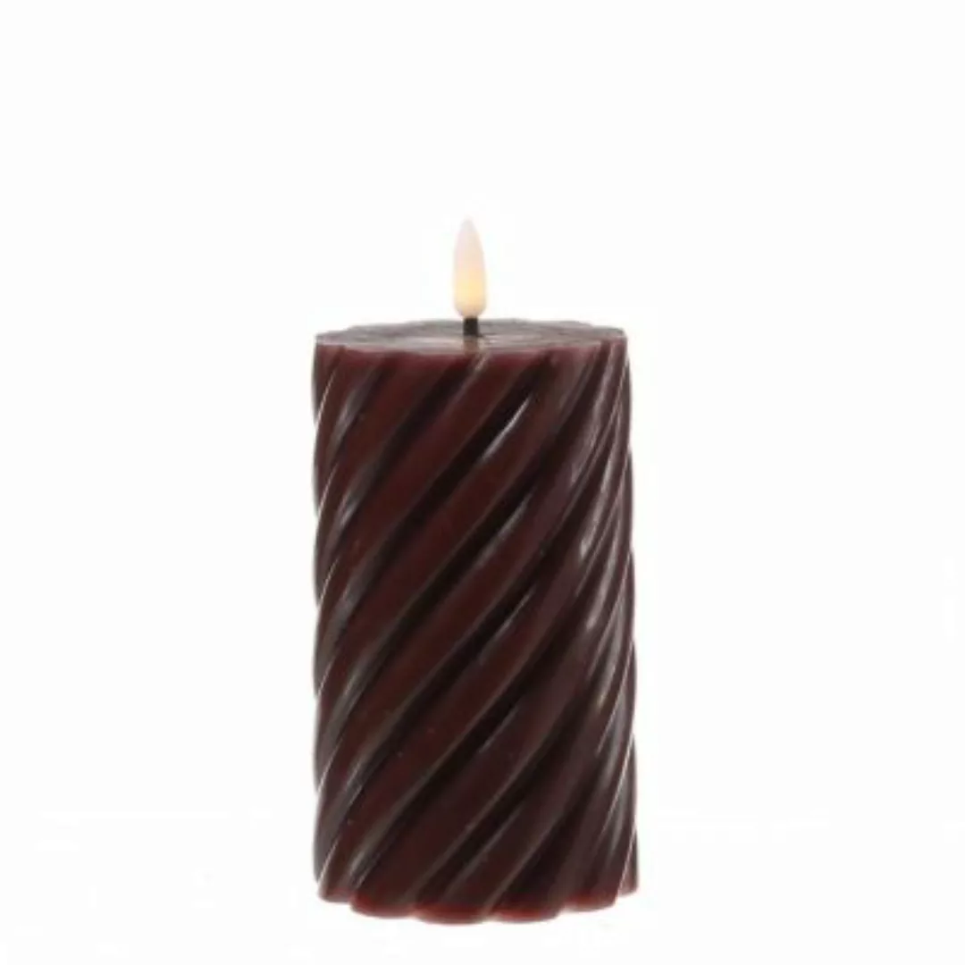 MARELIDA LED Kerze SWIRL Echtwachs gedreht flackernd H: 15cm rot günstig online kaufen