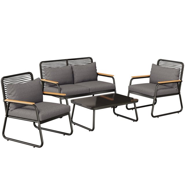 MODFU Sofa Outdoor Garten-Lounge-Set,mit verzinktem Eisengestell, Garten-Lo günstig online kaufen