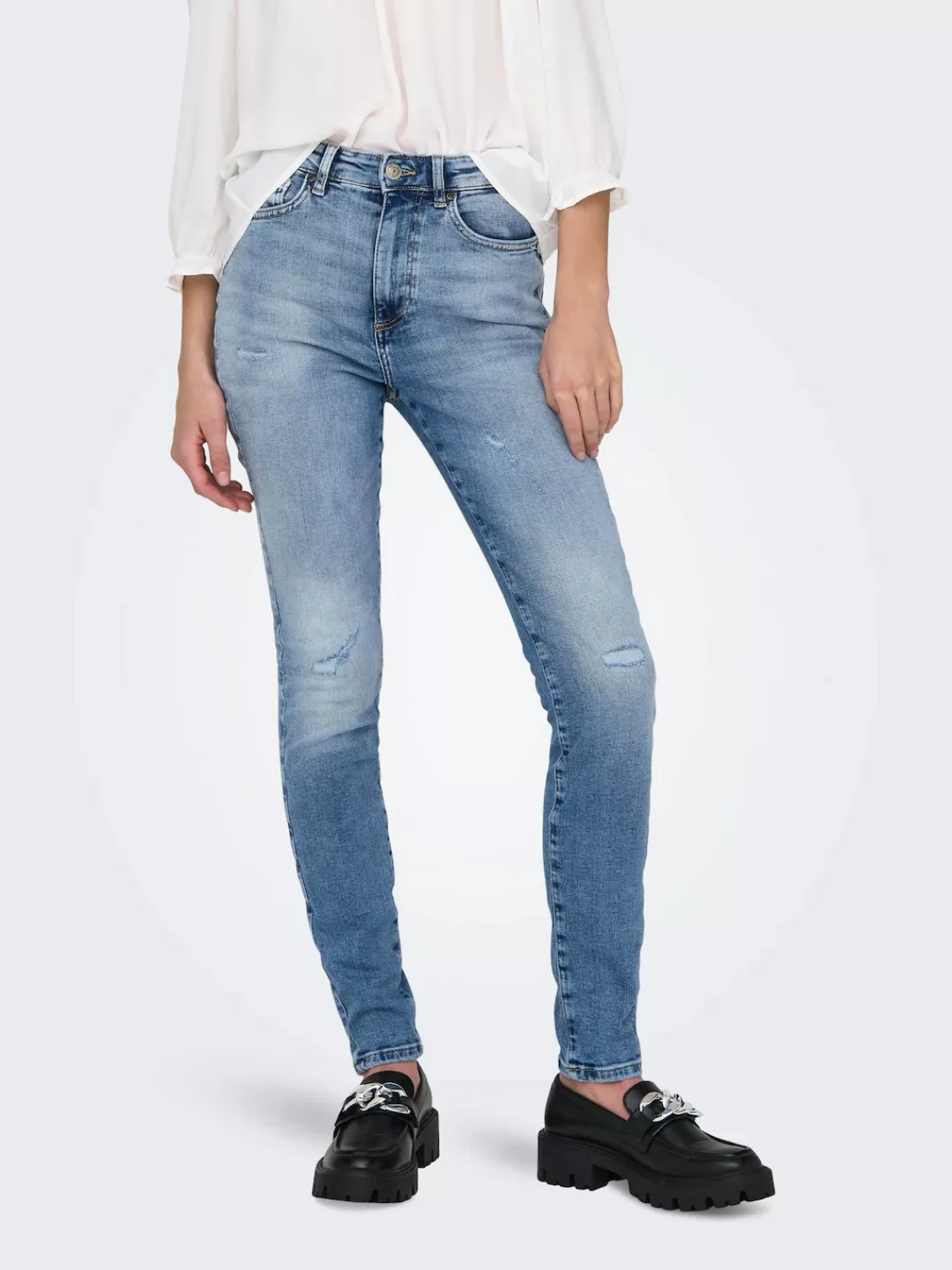 ONLY Skinny-fit-Jeans "ONLFOREVER ICON HW SK LAK DNM GEN476NOOS", mit Destr günstig online kaufen