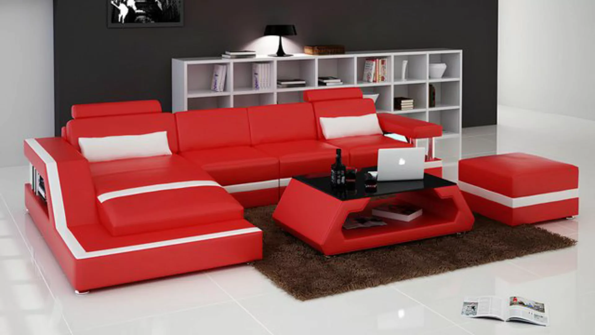 Xlmoebel Sofa Modernes Ledersofa in Eckform für die Wohnlandschaft mit zeit günstig online kaufen