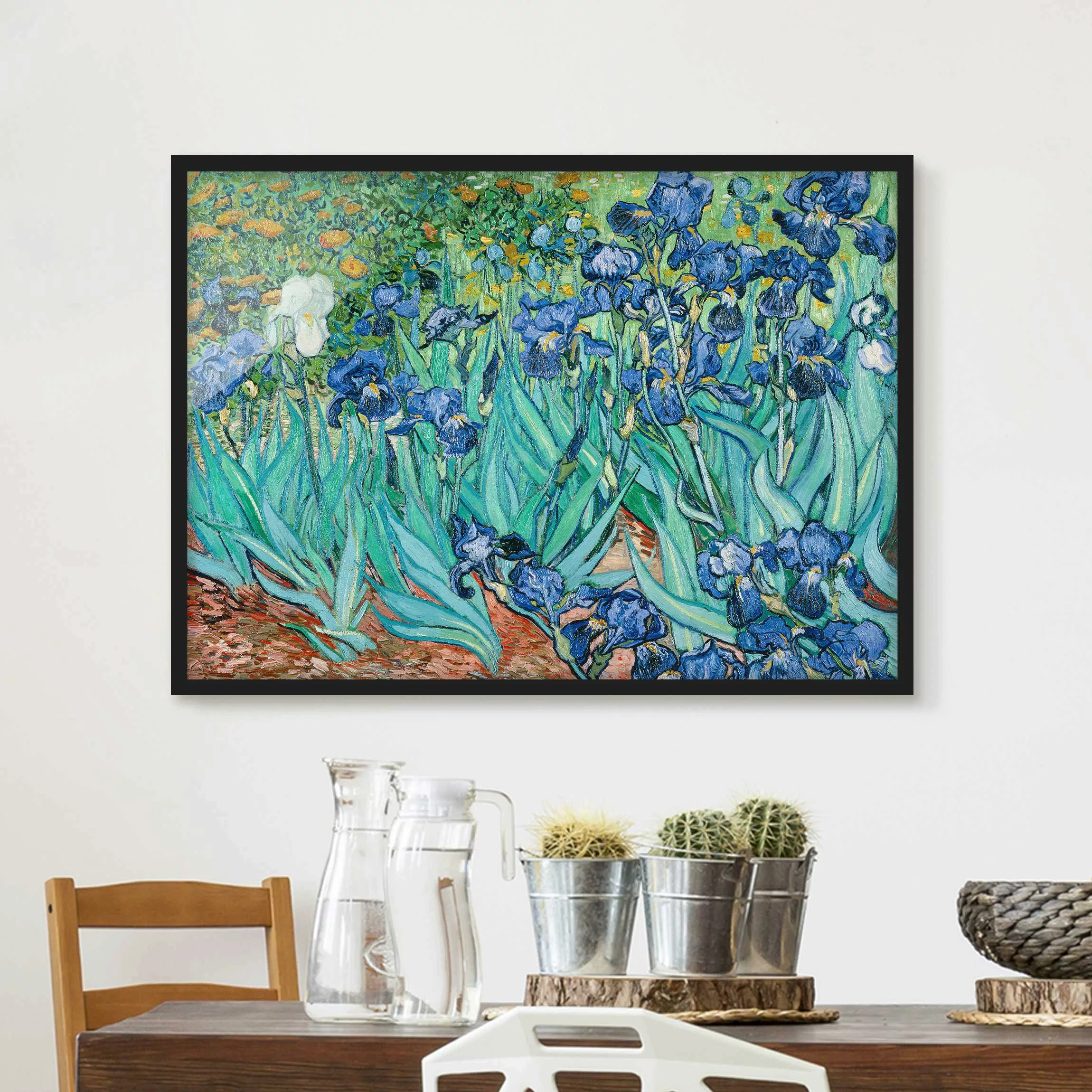 Bild mit Rahmen Kunstdruck - Querformat Vincent van Gogh - Iris günstig online kaufen