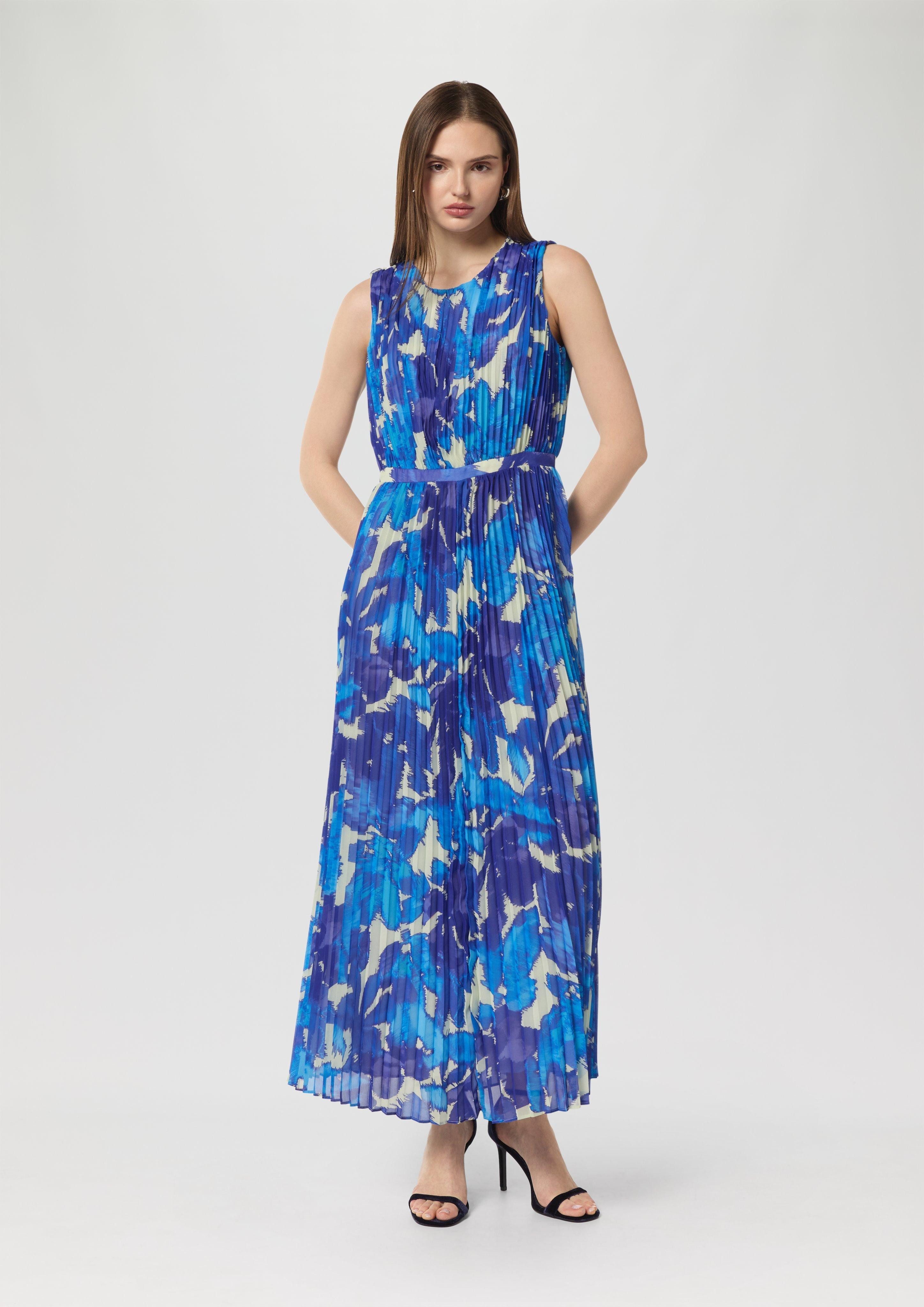 Comma Maxikleid Plissiertes Chiffon-Kleid günstig online kaufen