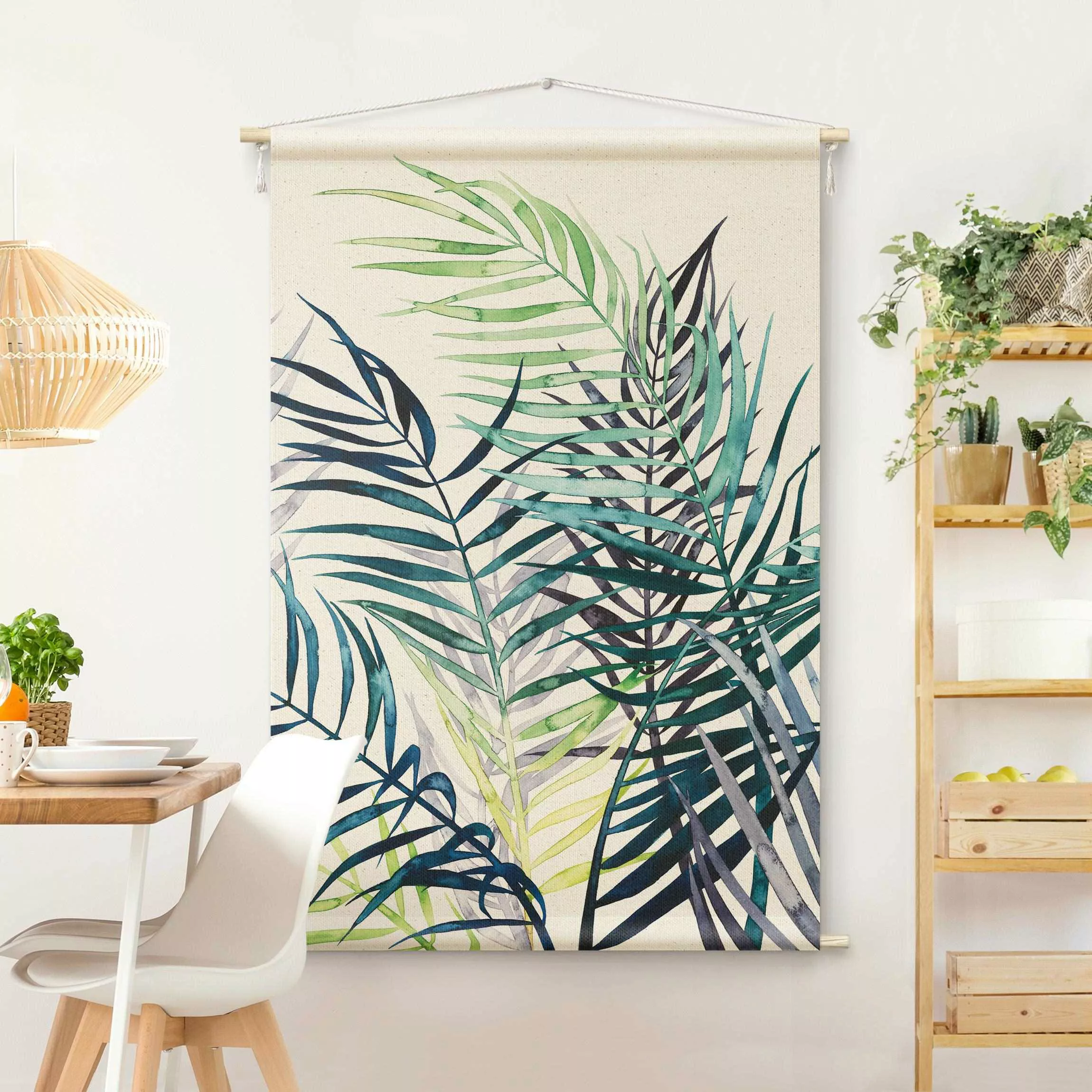 Wandteppich Exotisches Blattwerk - Palme günstig online kaufen
