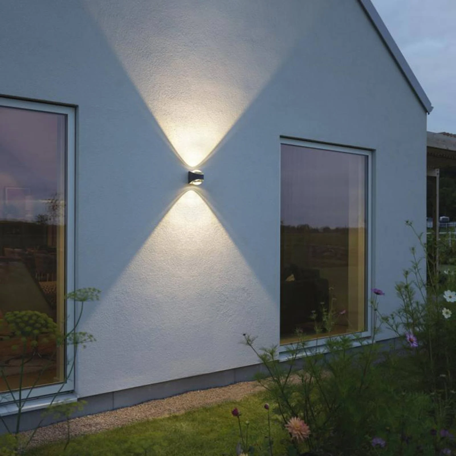 LED Wandleuchte Bitonto in Dunkelgrau 2x 5W 1250lm IP54 günstig online kaufen