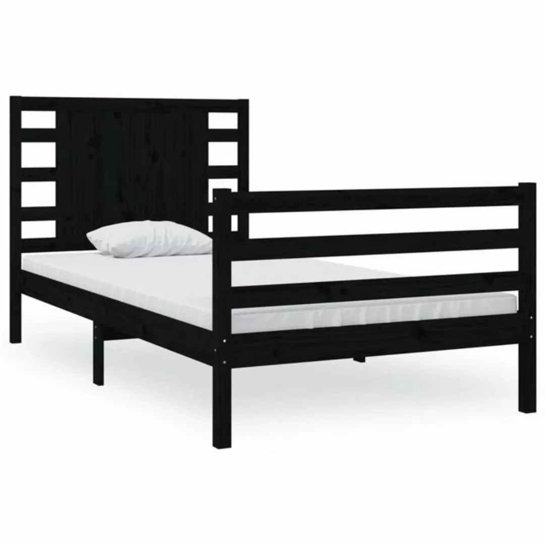 furnicato Bett Massivholzbett Schwarz Kiefer 90x200 cm günstig online kaufen