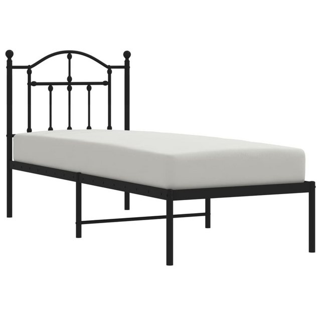 furnicato Bettgestell mit Kopfteil Metall Schwarz 75x190 cm (1-tlg) günstig online kaufen