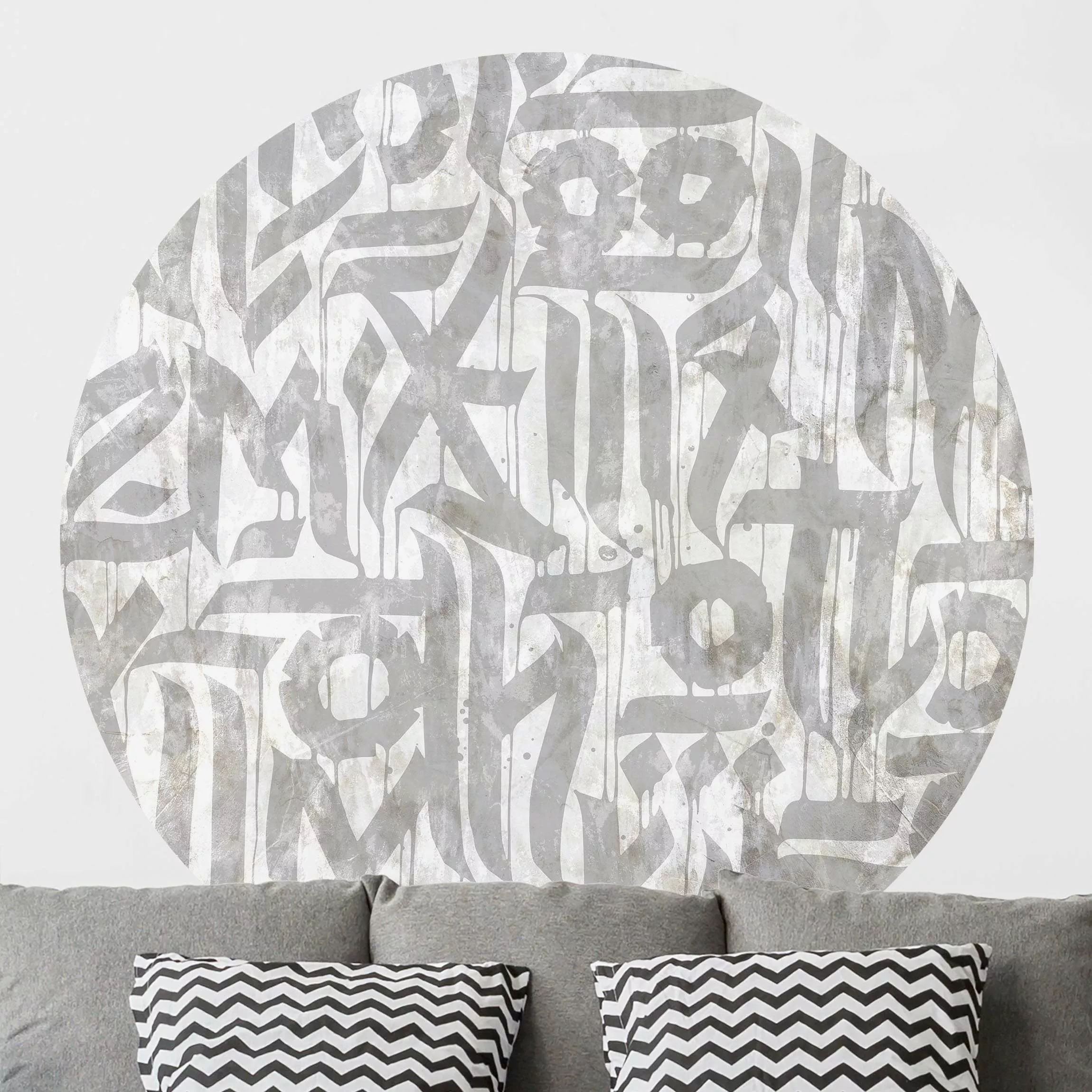 Runde Tapete selbstklebend Graffiti Art Calligraphy günstig online kaufen