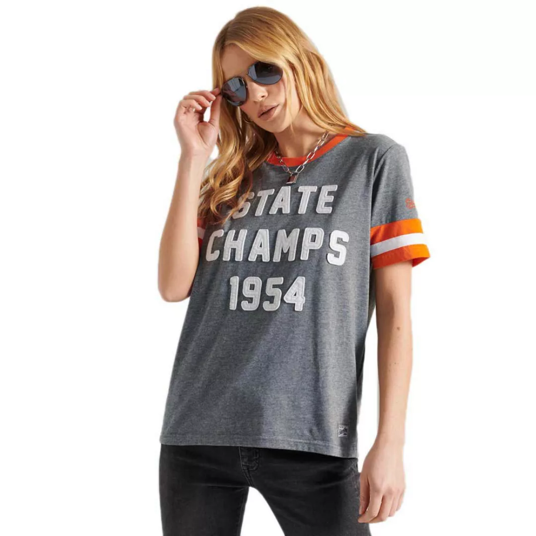 Superdry Collegiate Colourblock Kurzarm T-shirt S Dark Marl günstig online kaufen