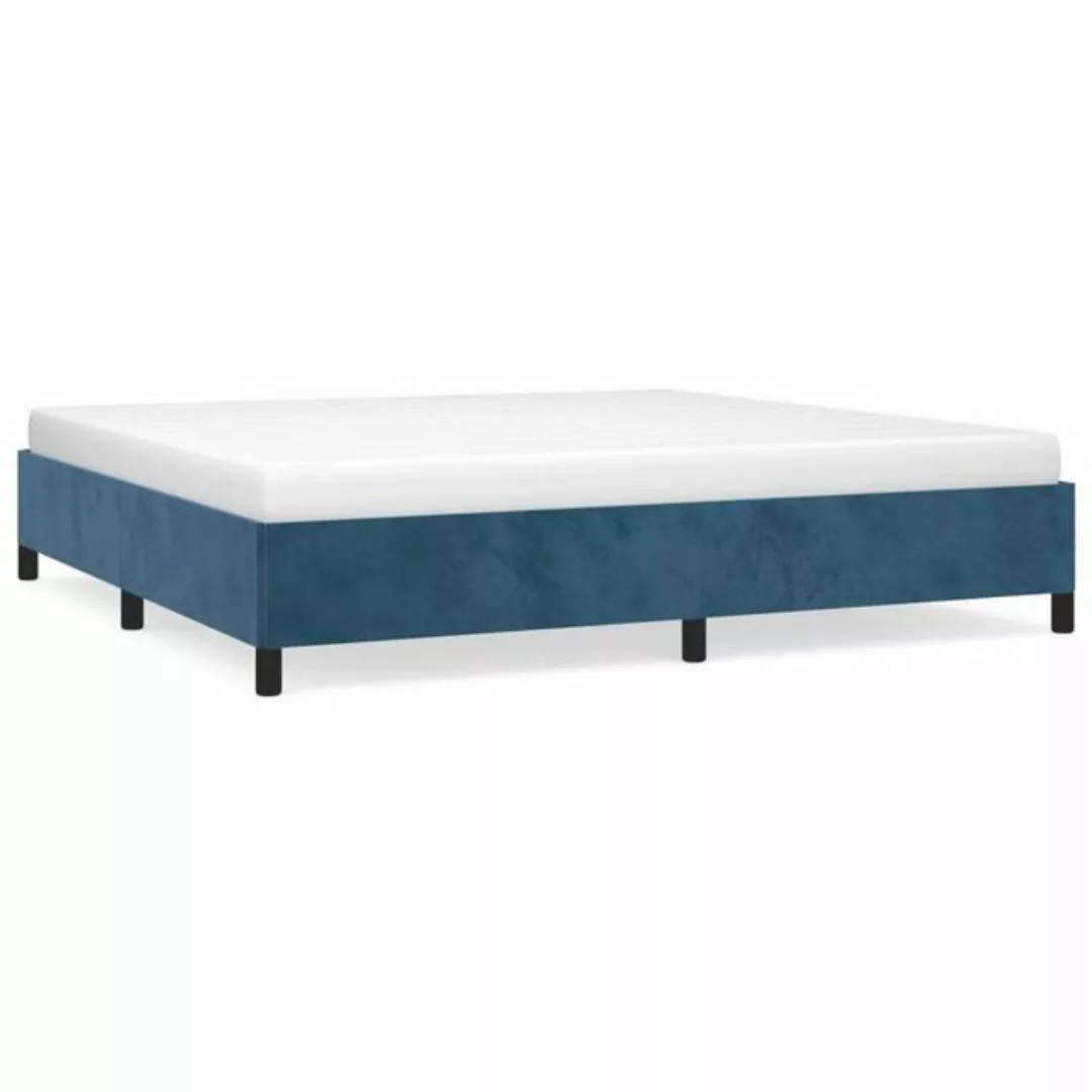 furnicato Bett Bettgestell Dunkelblau 200x200 cm Samt günstig online kaufen