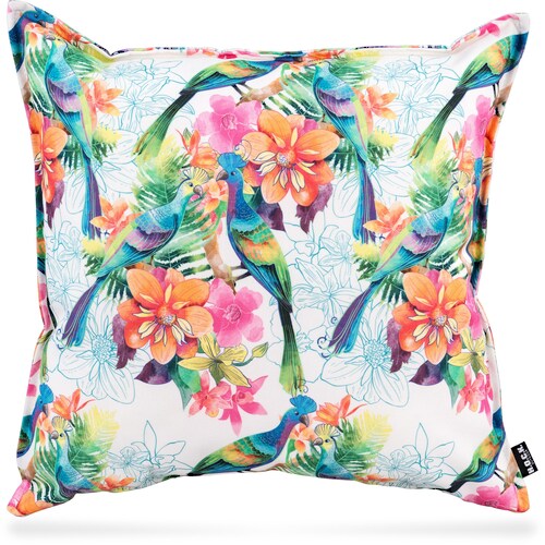 H.O.C.K. Dekokissen »Paradise 1«, mit Vögeln und Blumen, Kissenhülle mit Fü günstig online kaufen