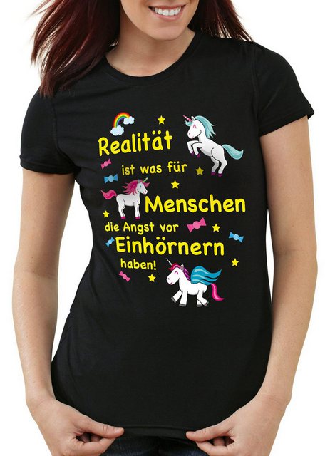 style3 T-Shirt Realität ist für Menschen Angst Einhörnern haben Unicorn Ein günstig online kaufen