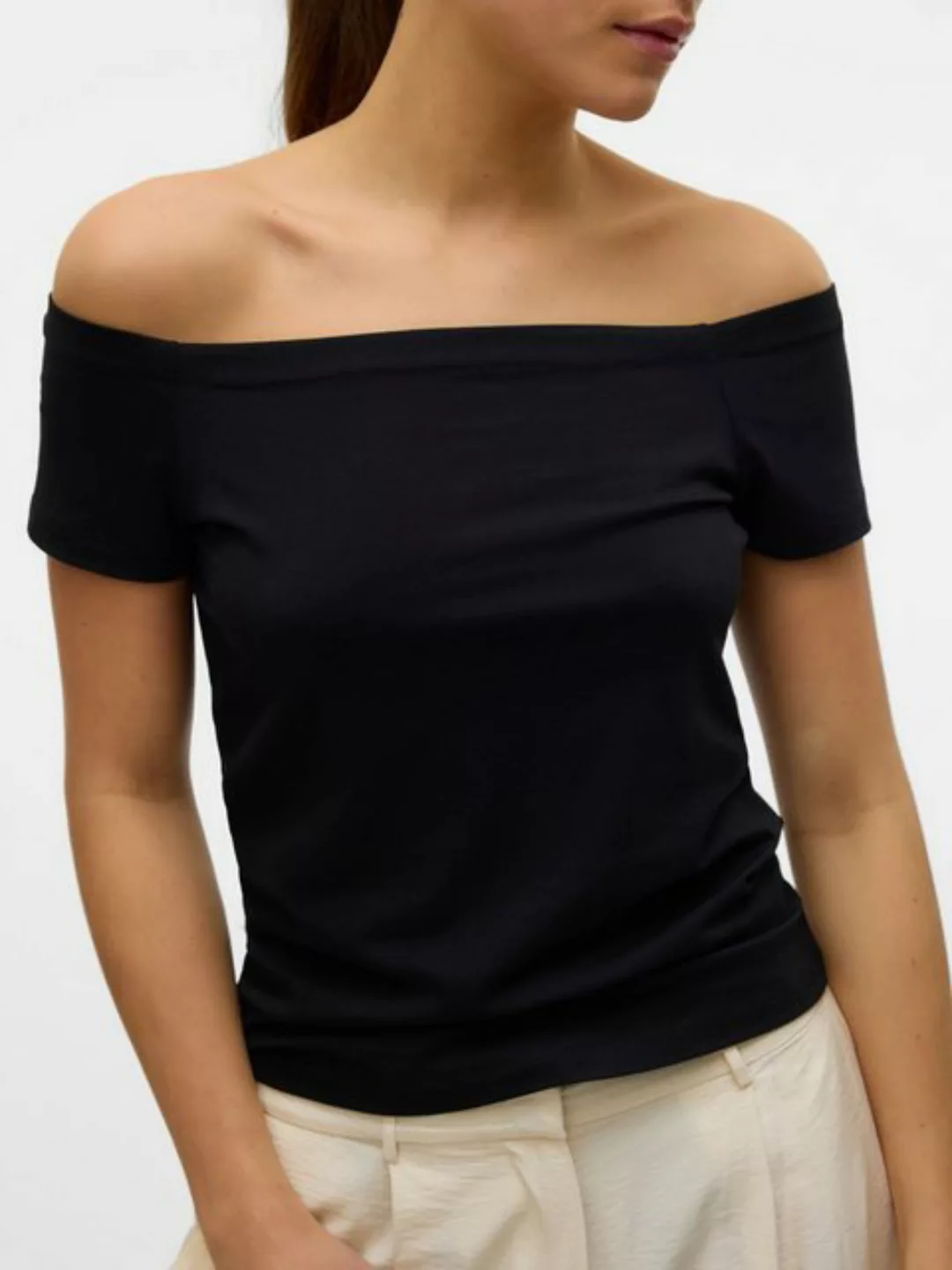 Vero Moda T-Shirt Schulterfreies Kurzarm T-Shirt Trendiger Look (1-tlg) VMP günstig online kaufen