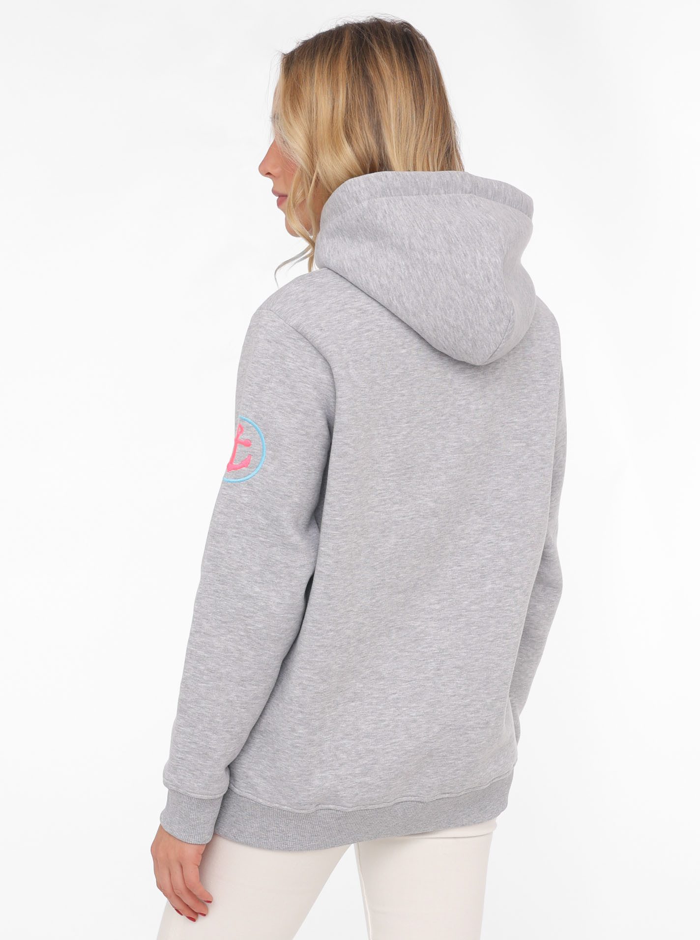 Zwillingsherz Sweat-Hoodie, mit aufgesticktem "MOIN"-Schriftzug in Neonfarb günstig online kaufen