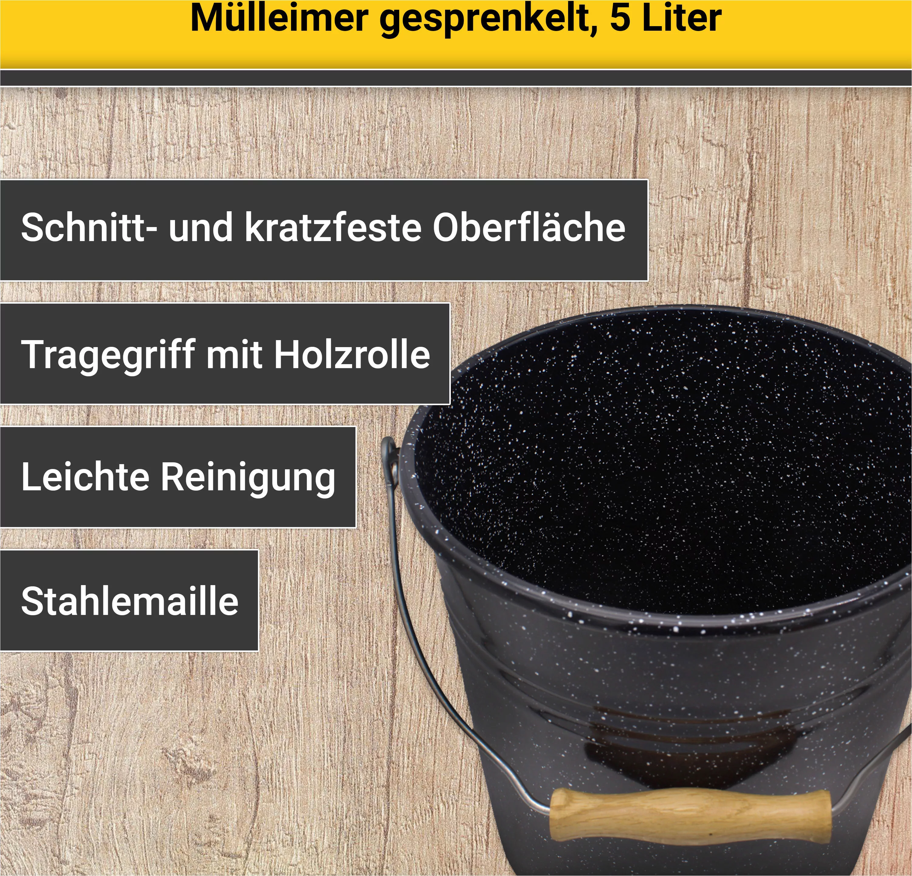 Krüger Mülleimer »Emaille Mülleimer mit Deckel«, schnitt- / kratzfeste Ober günstig online kaufen