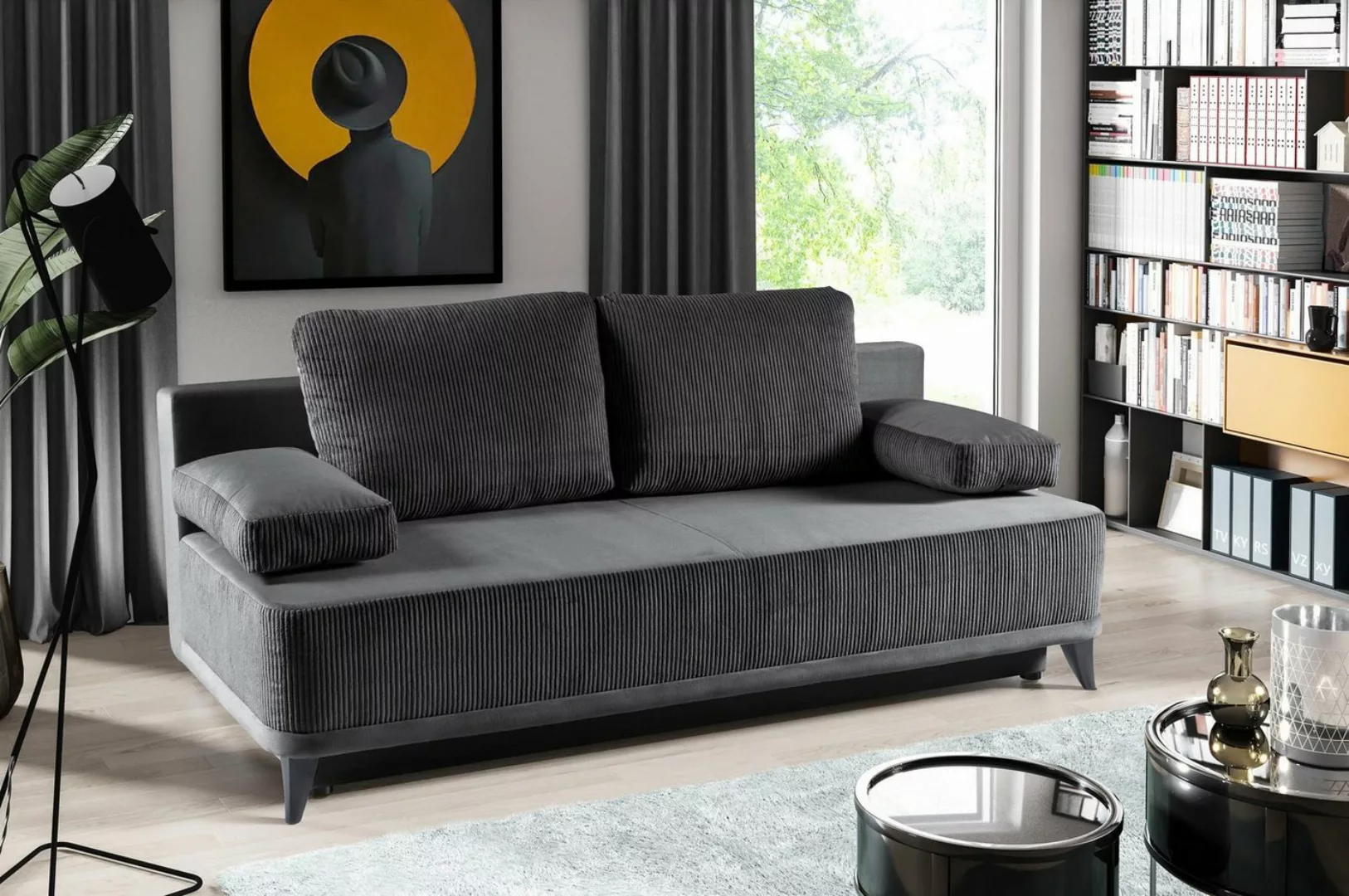 WERK2 Schlafsofa Rosso, 2-Sitzer Sofa und Schlafcouch mit Federkern & Bettk günstig online kaufen