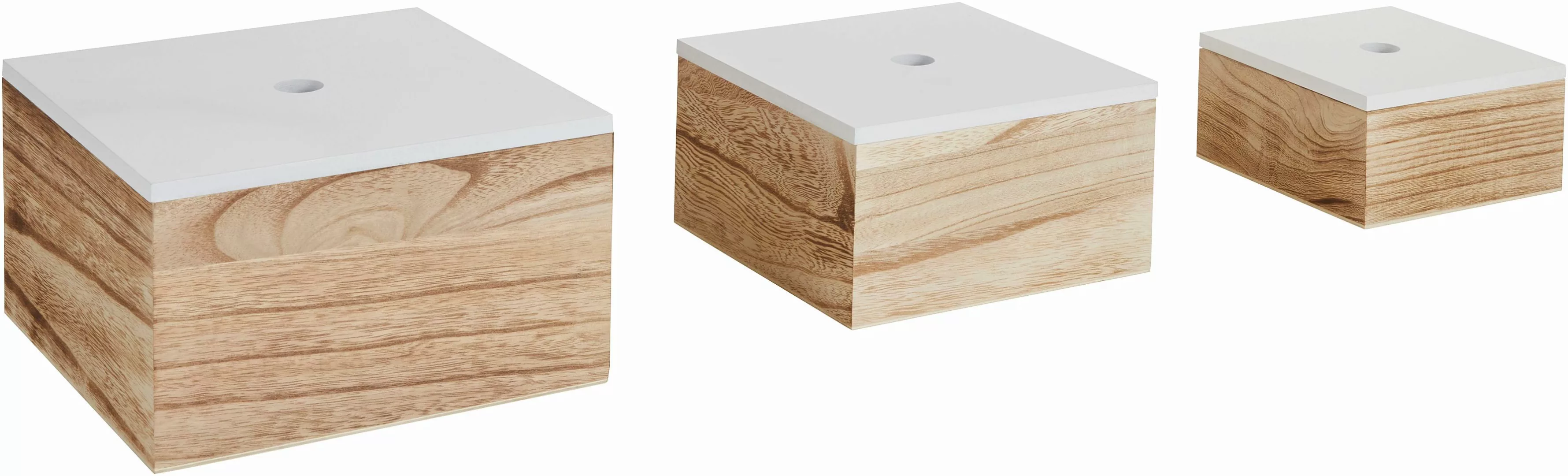 Zeller Aufbewahrungsboxen-Set natur Holz günstig online kaufen