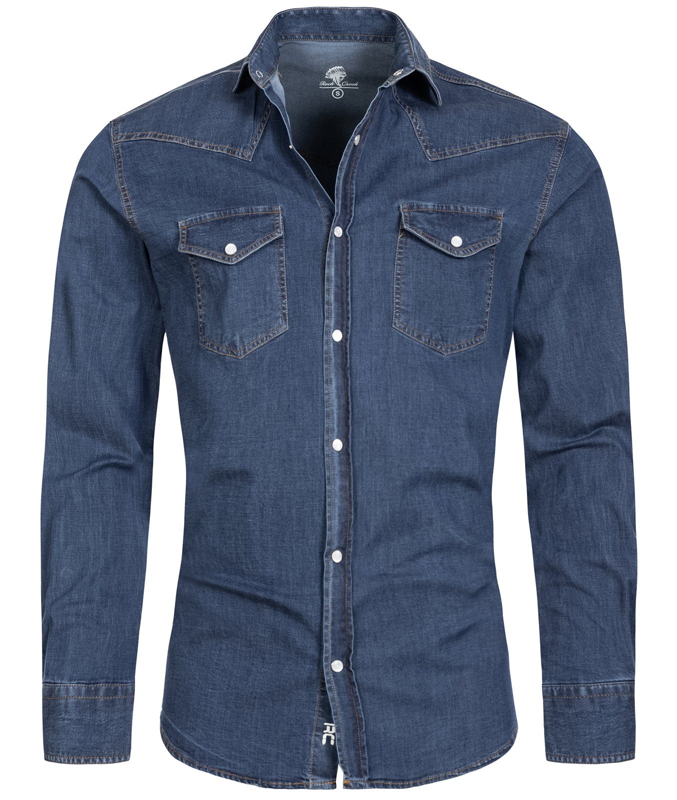 Rock Creek Jeanshemd Herren Jeanshemd Blau günstig online kaufen