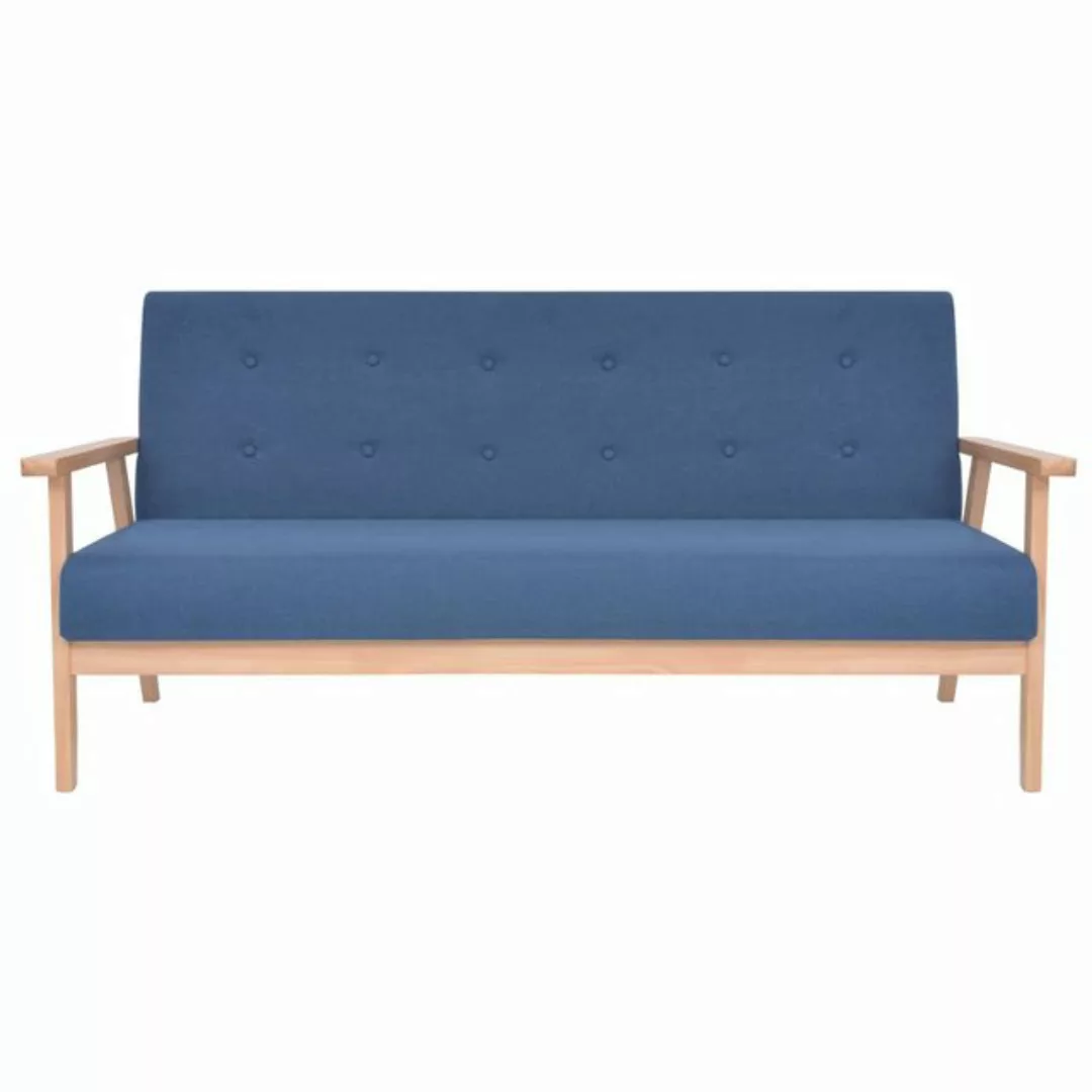 vidaXL Sofa 3-Sitzer-Sofa Stoff Blau Couch günstig online kaufen