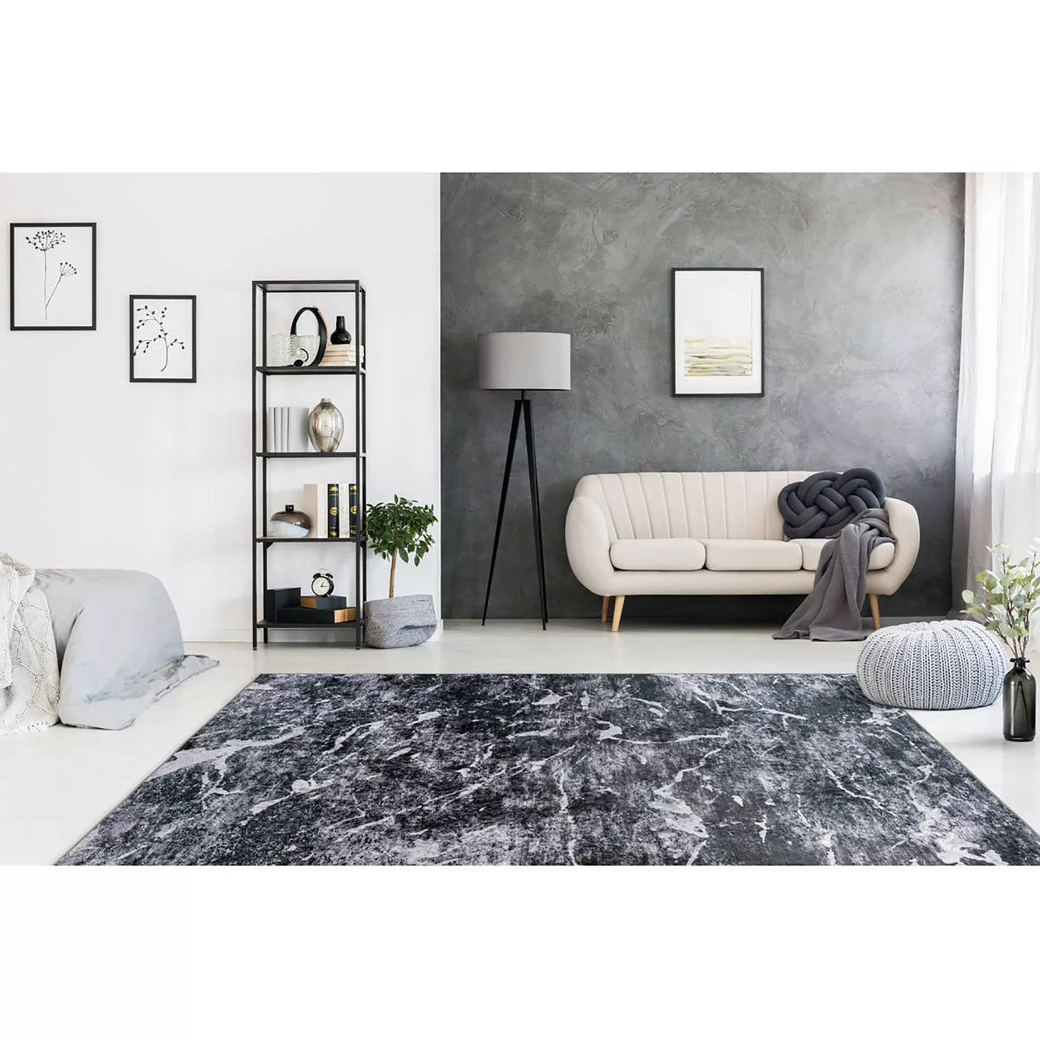 Padiro Vintage-teppich Rhodin 1425 Grau Weiß 80cm X 150cm günstig online kaufen