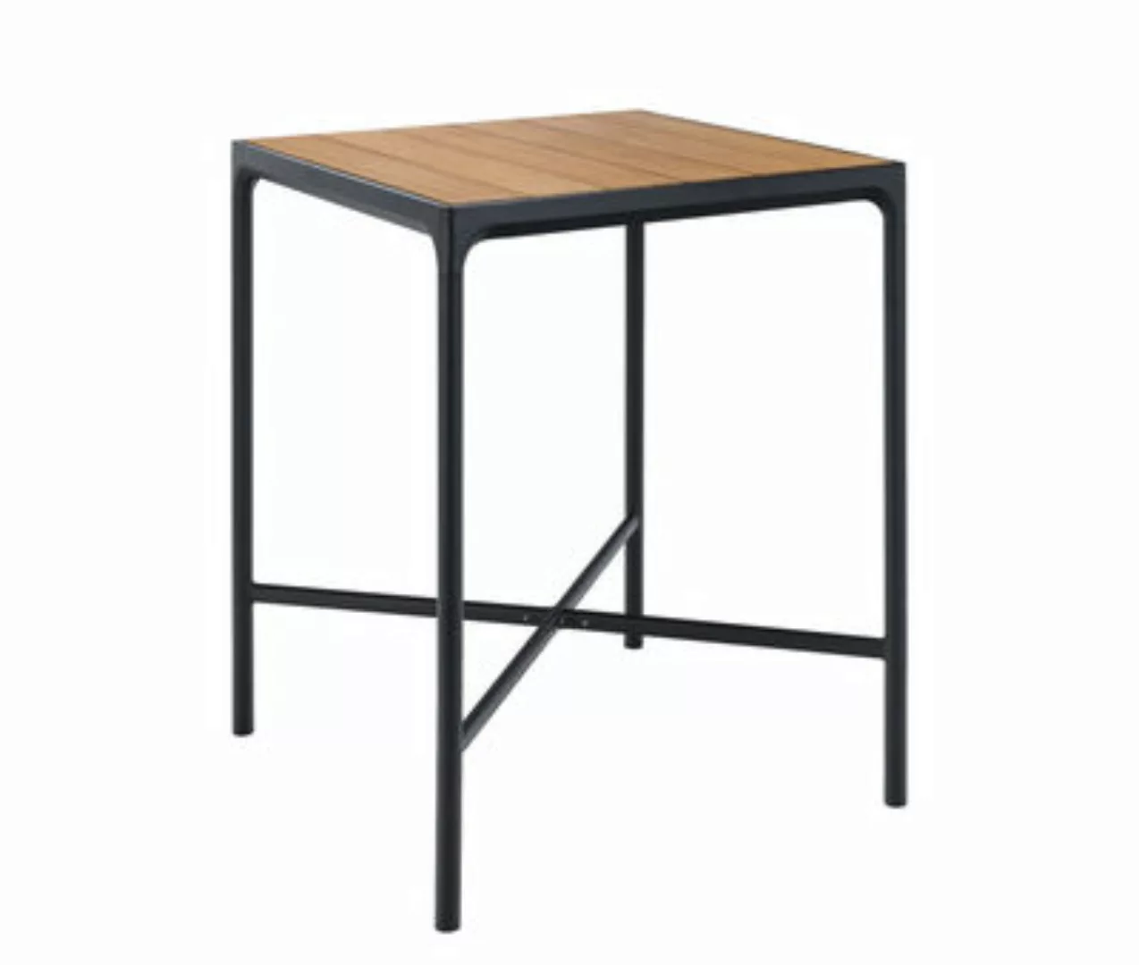 hoher Tisch Four metall schwarz holz natur / L 90 cm x H 111 cm - Houe - Ho günstig online kaufen