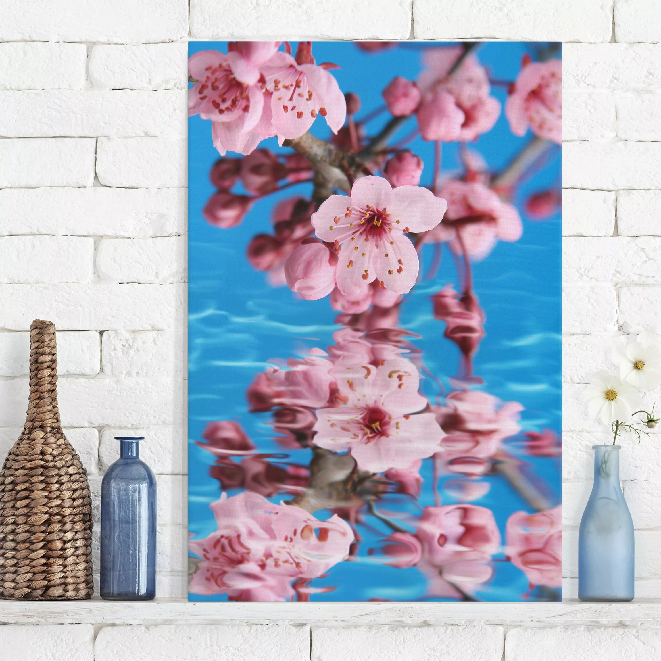 Leinwandbild Blumen - Hochformat Kirschblüte günstig online kaufen