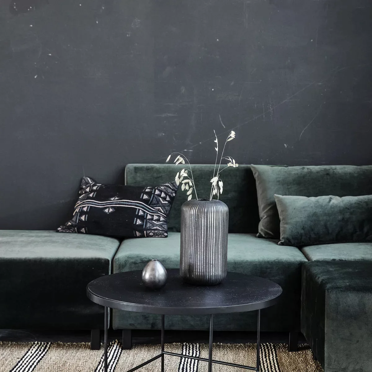 Mittelteil Sofa Slow in Grün aus Polyester und Holz günstig online kaufen