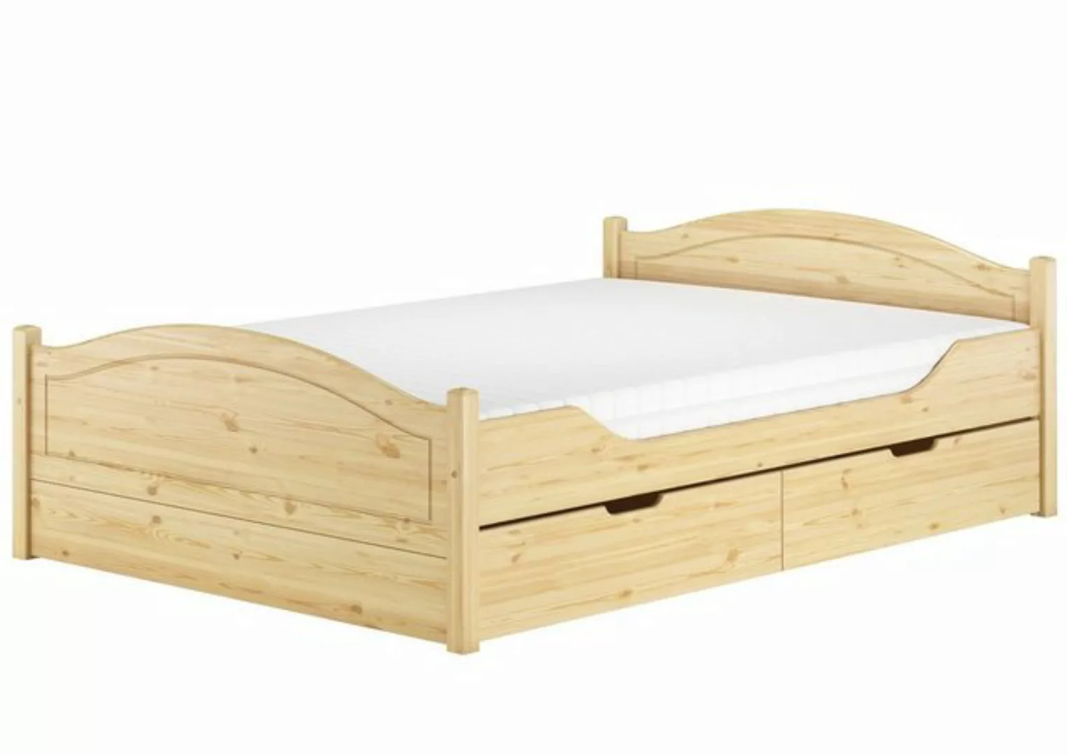 ERST-HOLZ Bett Doppelbett 140x200 Komplettset Bett mit Staukasten, Kieferfa günstig online kaufen
