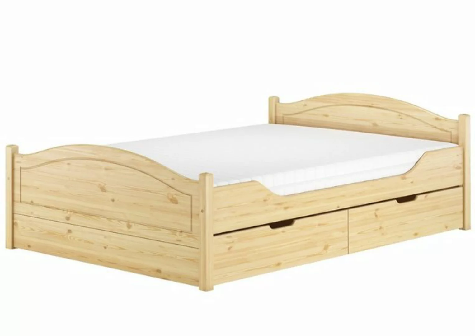 ERST-HOLZ Bett Doppelbett 140x200 Komplettset Bett mit Staukasten Kiefer Ma günstig online kaufen