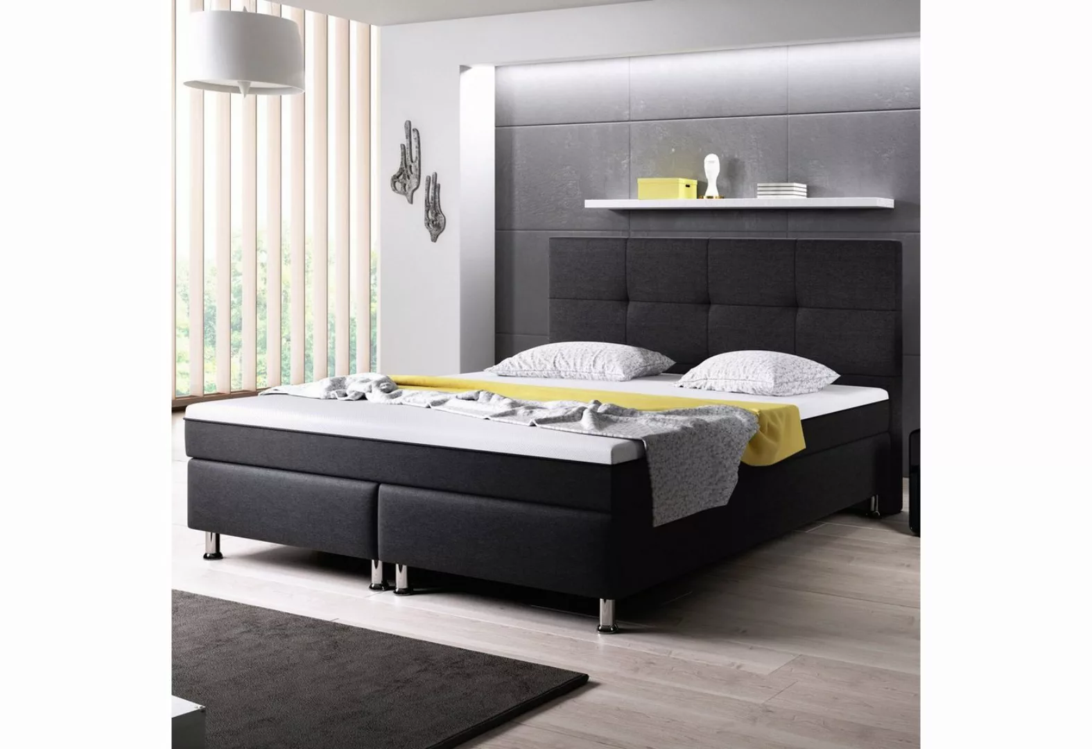 interbed Boxspringbett Dallas 180x200 cm inkl. mit intergriertem Topper (Ko günstig online kaufen