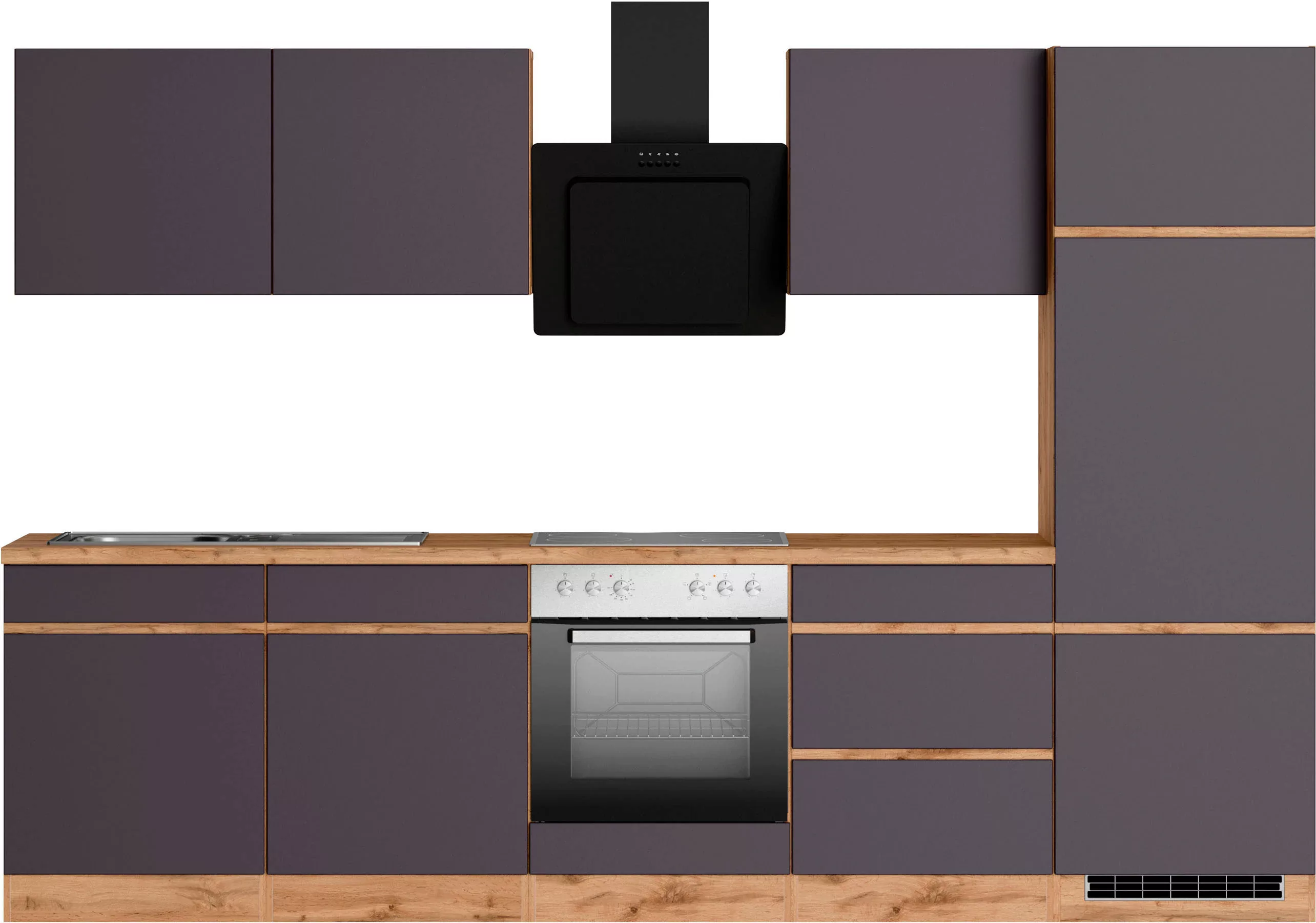 Kochstation Küche "KS-Riesa", Stellbreite 300 cm, wahlweise mit oder ohne E günstig online kaufen