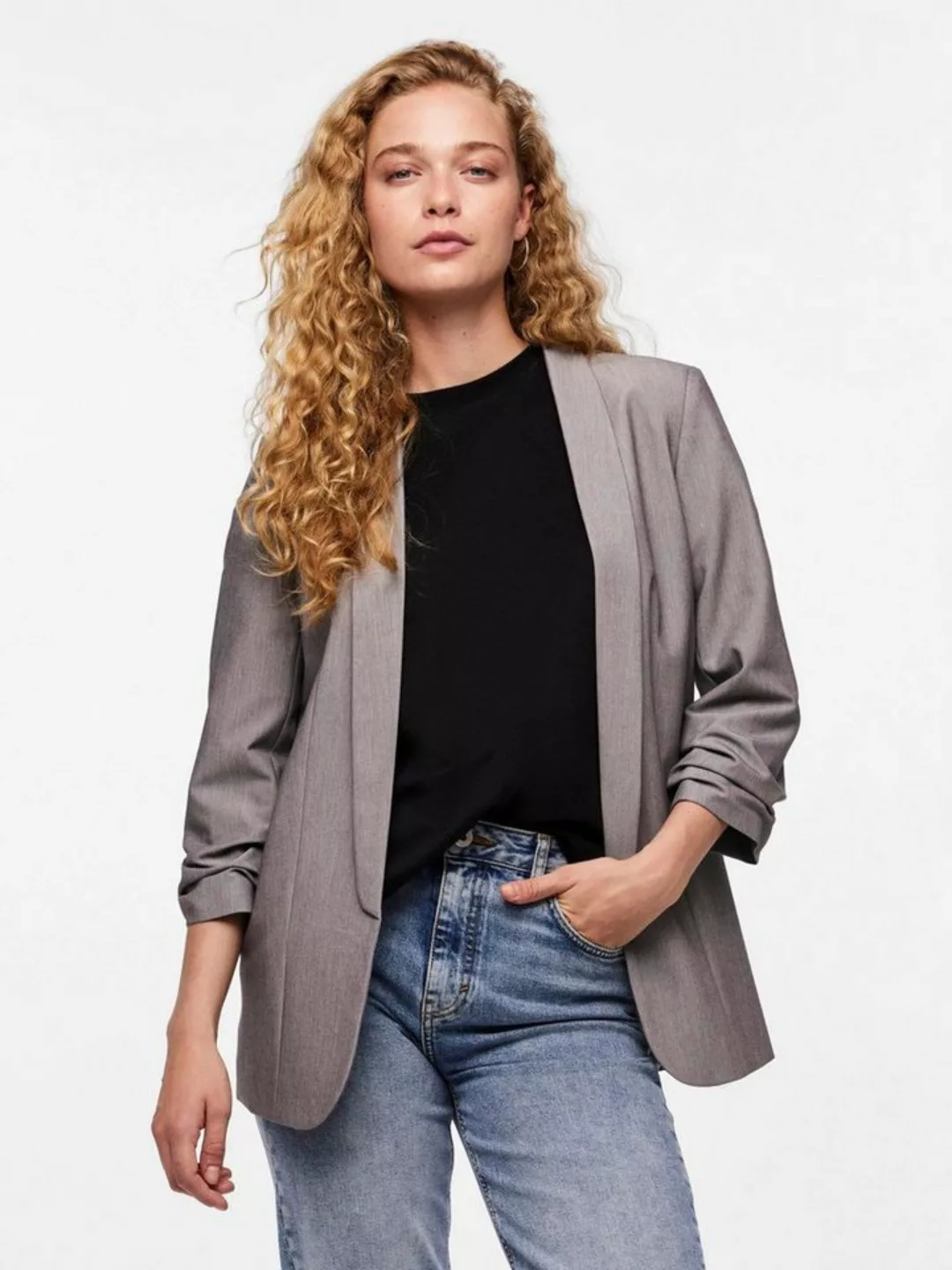 pieces Blusenblazer PCBOSELLA 3/4 BLAZER NOOS mit Faltendetail am Ärmel günstig online kaufen