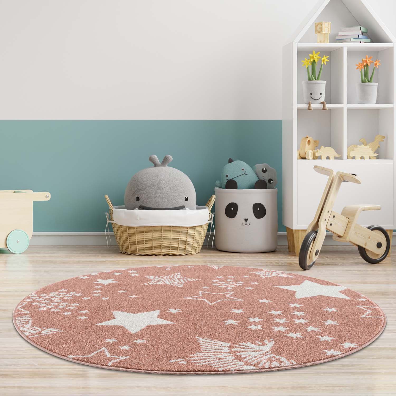 Carpet City Kinderteppich »Anime9387«, rund, 11 mm Höhe, Sternen-Teppich, W günstig online kaufen