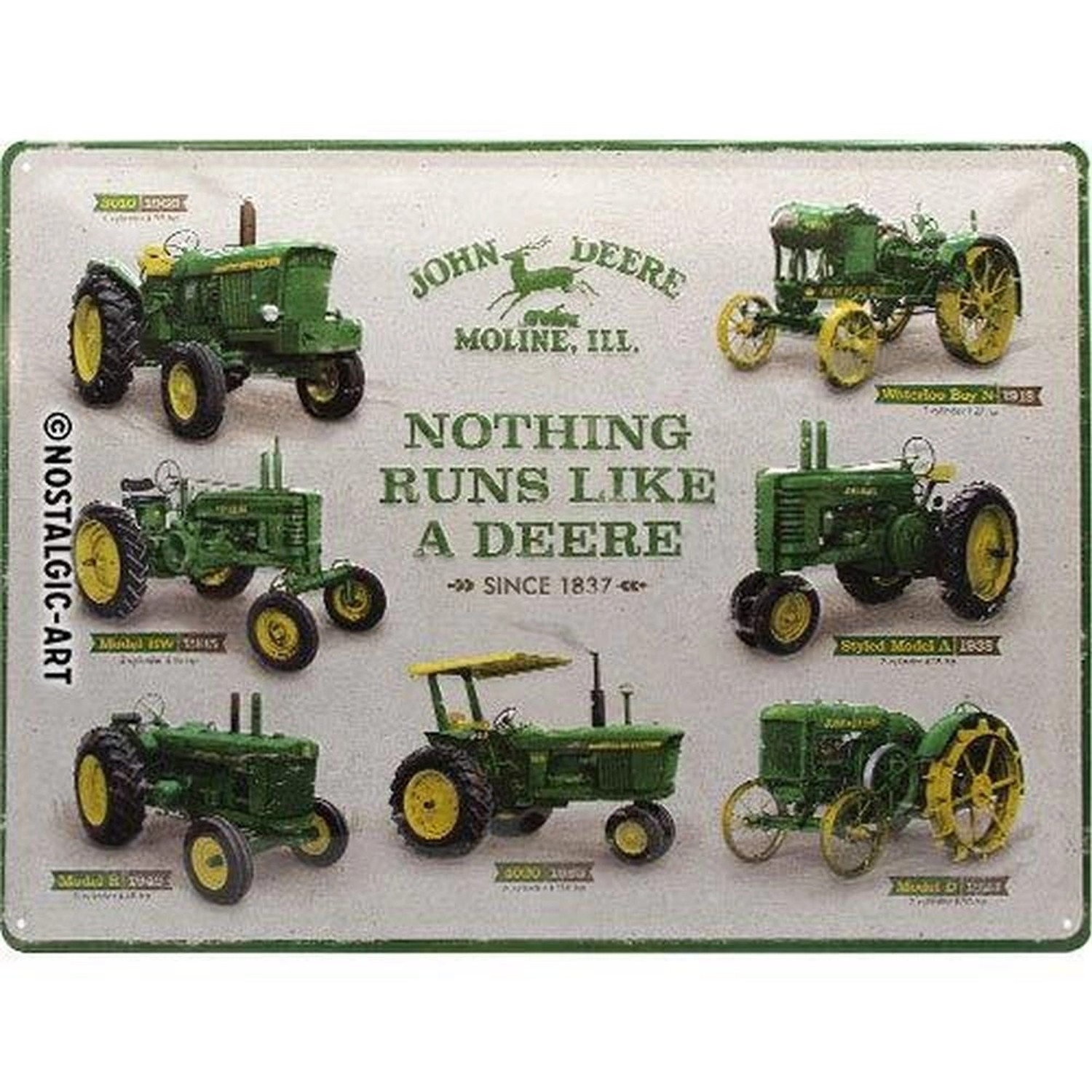 Nostalgic-Art Blechschild 30 x 40 cm - John Deere - Model Chart günstig online kaufen