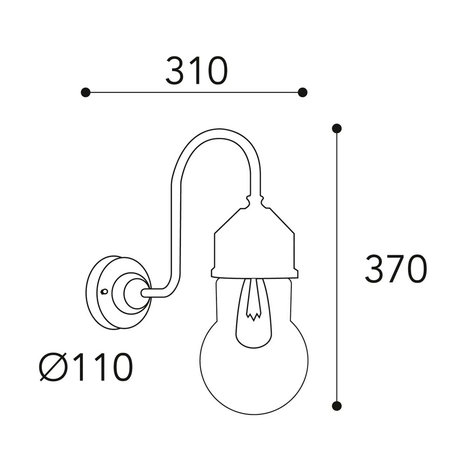 Wandlampe 1950N messing antik, Glas gewölbt, klar günstig online kaufen