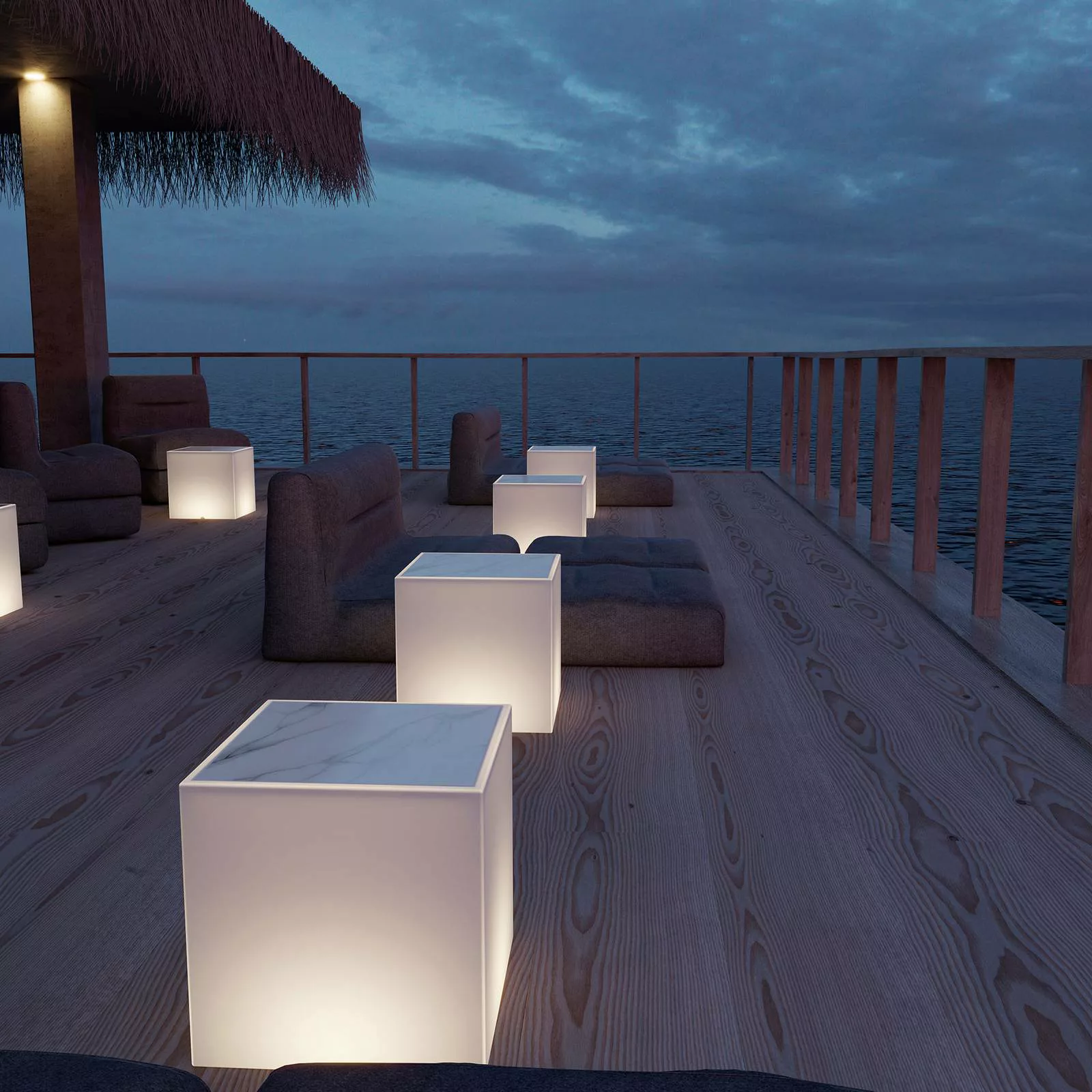 Newgarden Bora Leucht-Tisch mit Marmorplatte günstig online kaufen