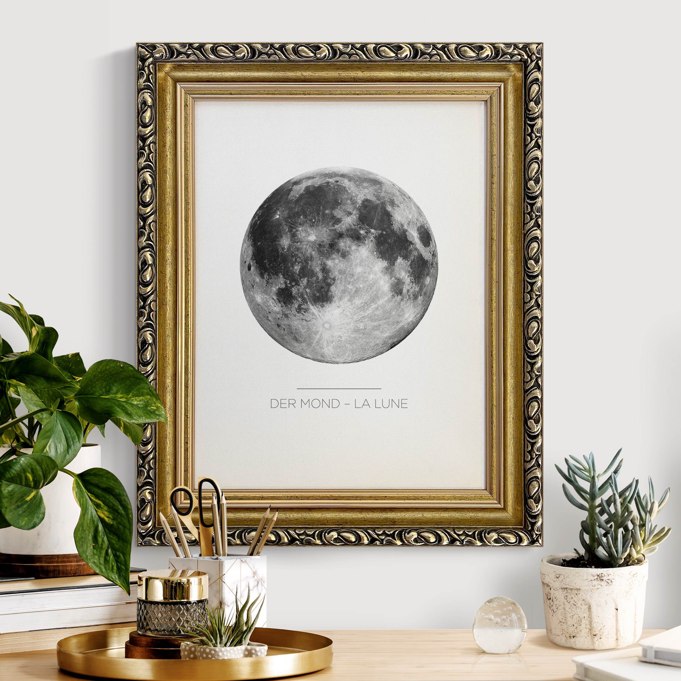 Gerahmtes Leinwandbild Der Mond - La Lune günstig online kaufen