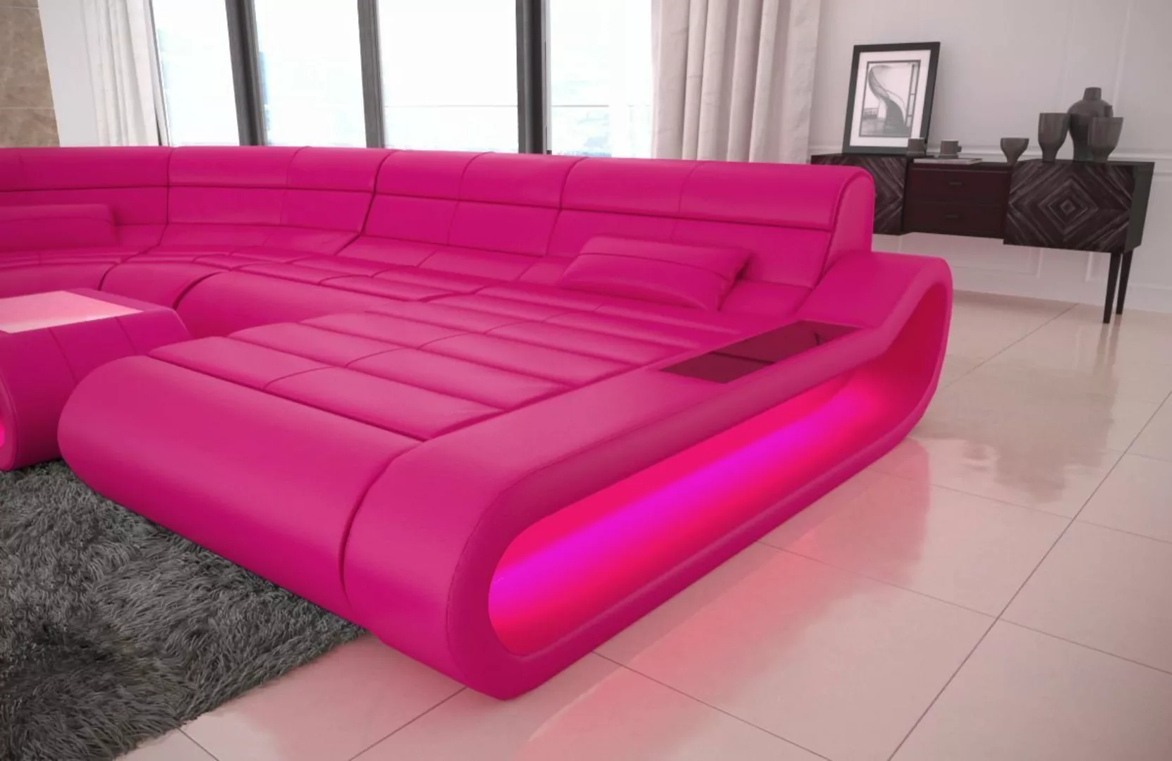 Sofa Dreams Wohnlandschaft Ledercouch Leder Sofa Concept U Form Ledersofa, günstig online kaufen