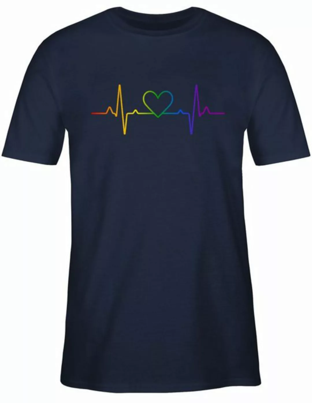 Shirtracer T-Shirt Herzschlag Regenbogen Pride LGBT Kleidung günstig online kaufen