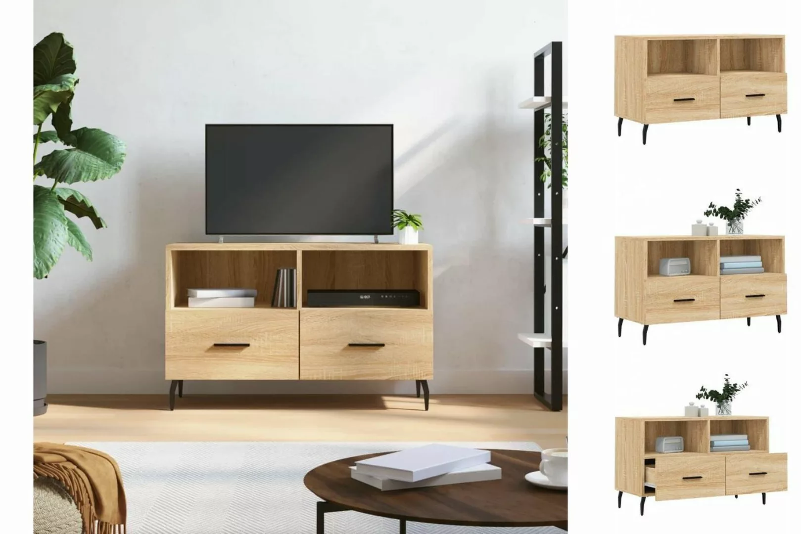 vidaXL TV-Schrank TV-Schrank Sonoma-Eiche 80x36x50 cm Spanplatte günstig online kaufen